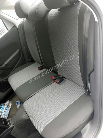 Авточехлы  Volkswagen Polo Фольцваген Поло седан 1/1 2010-2020г жаккард черно-серый Ижевск    фото 7