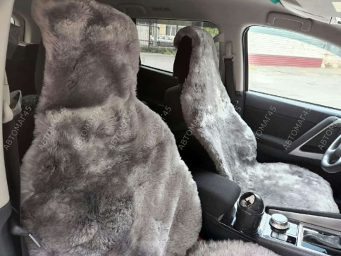 Рус Автотренд  Накидки короткий ворс мутон серый 140x55 на весь салон 5шт    фото 2