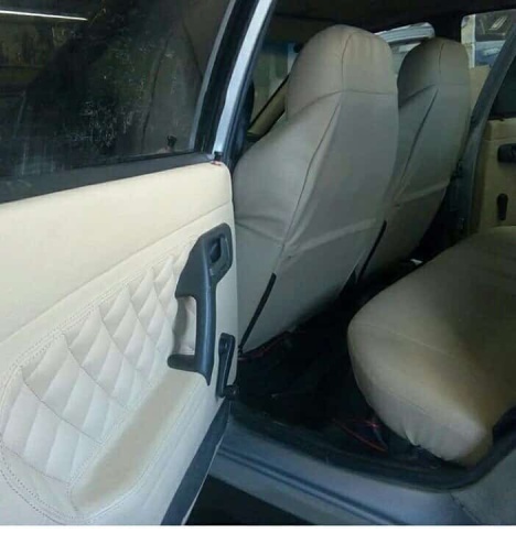 Экстрим  чехлы универсальные экокожа бежевый бежевый комплект    фото 5