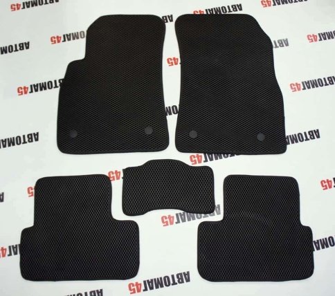EVA ЭВА  коврики в салон Chevrolet Cruze 2008-2015г черный рисунок ромб комплект 5шт    фото 3