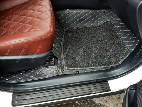 Ковры  5D экокожа Toyota RAV4 XA40 2013-2019г черный комплект с ворсом Maximal АКЦИЯ!   фото 9