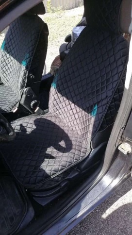 Гелакси  Накидки на сиденье универсальные велюр передние черные с боками с черной ниткой 1шт  фото 10