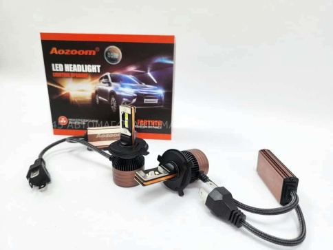 AOZOOM лампы LED 2шт H4 12В 55W 5500K 6000Lm  с обманкой гарантия 6мес    фото 8