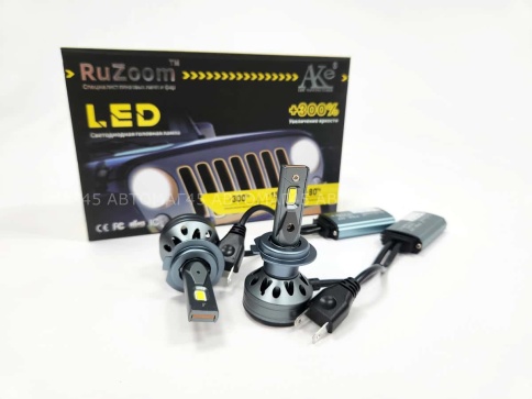 Ruzoom F9A-T2  светодиодные лампы LED 2шт H7 12В 60W 6000K 6000Lm гарантия 6мес    фото 1