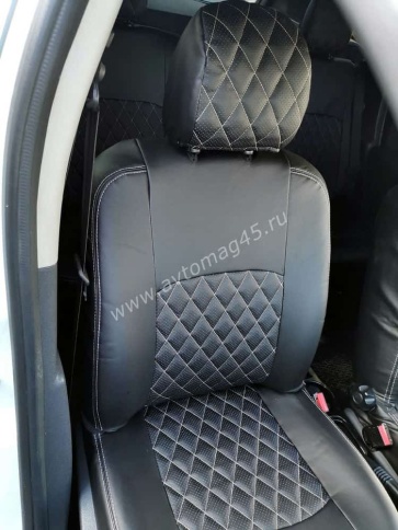 Авточехлы  Renault Duster Рено Дастер 2015-2021г 1пок 2/3 Terrano 16-22г экокожа черн ромб фото 2