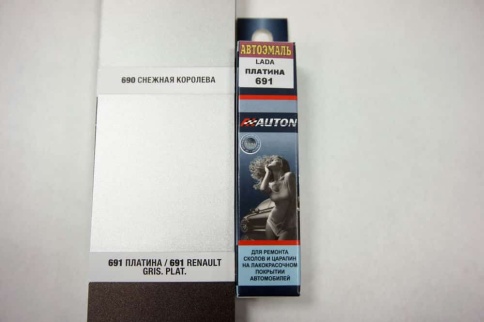 АВТОН  краска с кисточкой Платина 691 Лада Lada Веста Vesta Гранта Granta Ларгус Largus металлик 8мл фото 3