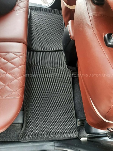 EVA ЭВА 3D коврики в салон Toyota RAV 4 XA40 2013-2019г черный рисунок ромб комплект 5шт CITY   фото 4