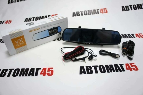 Intego VX-410MR  видеорегистратор в зеркале заднего вида две камеры HD30к/сек угол 120 гарант 12мес фото 1