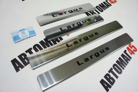 Накладки  на пороги  Лада Largus Ларгус 4 шт нержавейка    фото 2