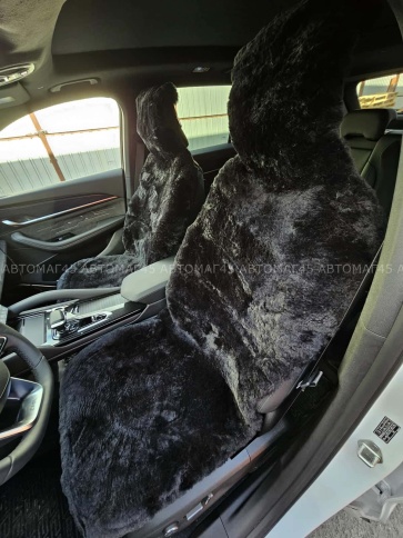 Накидки  короткий ворс мутон черный с боками 140х55см 1сорт 2шт АКЦИЯ!   фото 4