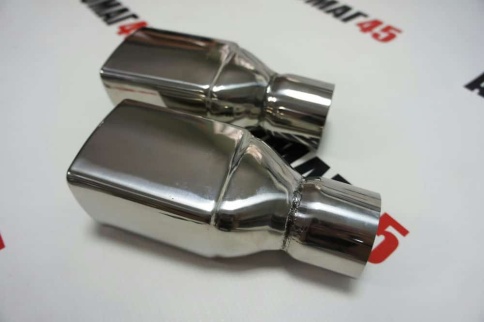 Насадка  на глушитель нержавеющая сталь цвет хром H014D    фото 2