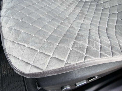 Автотренд  Накидки на сиденье на силиконе без боков велюр серый 2шт    фото 10