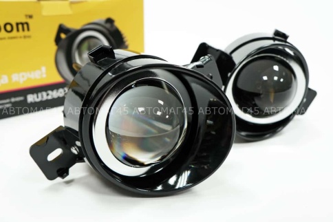 Ruzoom  Фары п/туманные 1 линза Nissan LED 50W 4800LM 6000K с ушами 2шт гарантия 6 мес    фото 2