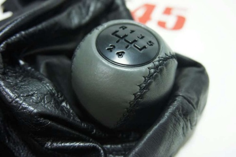 Azard  Ручка КПП с чехлом Лада Kalina Калина экокожа черно-серая    фото 6