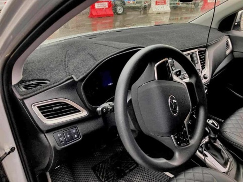 Накидка на панель Hyundai Solaris Хендай Солярис 02.2017-2023г карпет  фото 1
