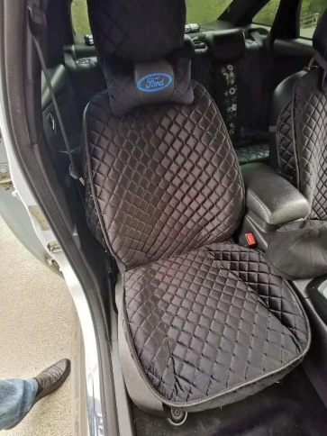 Гелакси  Накидки на сиденье универсальные велюр передние черные с боками с черной ниткой 1шт  фото 8