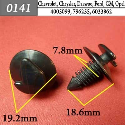 0141 Клипса пистон для Chevrolet Chrysler Daewoo Ford GM Opel фото 1