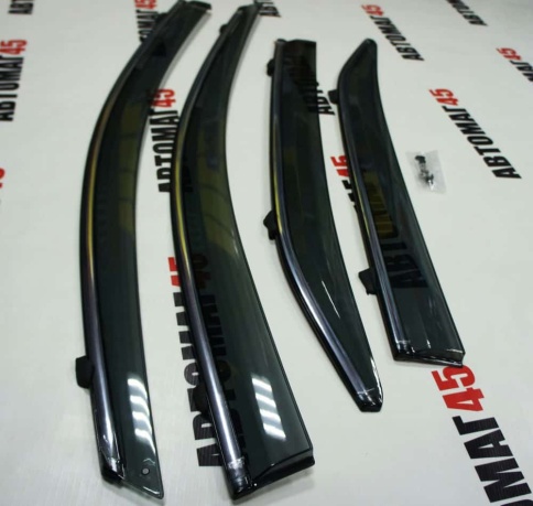 Дефлекторы окон Toyota Camry V40 Тойота Камри V40 2006-2011г с хромом комплект 4шт    фото 5