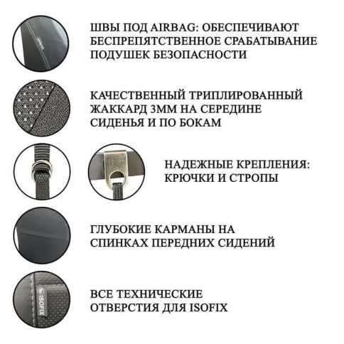 Авточехлы  Renault Logan Рено Логан 2004-2016г жаккард черный A10 фото 4