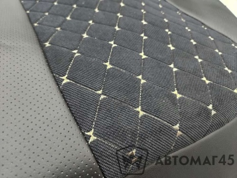 Авточехлы  Mitsubishi Outlander Мицубиси Аутлендер 3 пок 2012-2019г экокожа вельвет черный ромб    фото 2