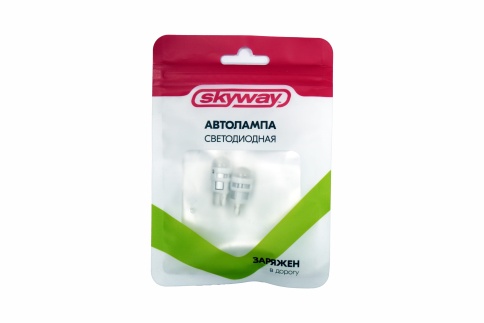 Skyway  Лампа светодиодная T10 W5W 12V 1SMD белая одноконтактная 2шт   фото 4