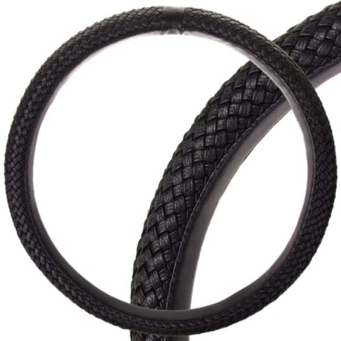 Skyway  оплетка руля кожа плетеная черная Real-7 размер M    фото 1