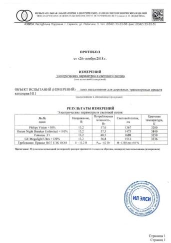 Fukurou  F1 лампа H8 12V 35W (55W) Корея 2шт    фото 4