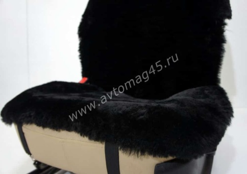 Рус Автотренд  Накидки короткий ворс мутон черный без подклада с боками 140х55см 2шт    фото 5