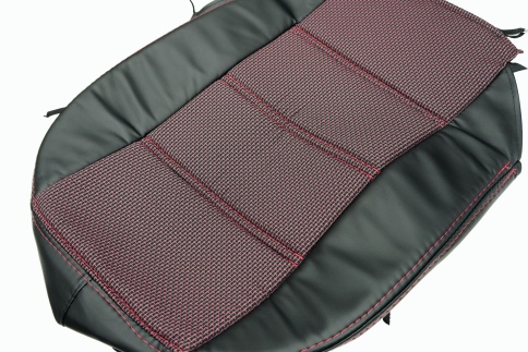 Recaro  чехлы универсальные экокожа черная жаккард красная нить комплект    фото 6