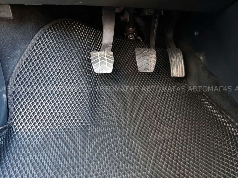 EVA ЭВА 3D коврики в салон LADA Vesta Веста черные черный кант рисунок ромб комплект 5шт CITY   фото 4