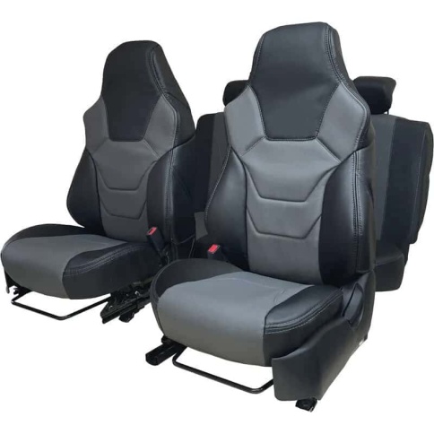 R.SPORT чехлы универсальные экокожа черно-серый комплект    фото 1