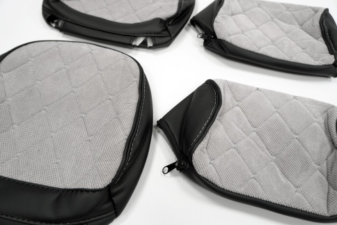 Авточехлы  Toyota Camry Тойота Камри 2012-2018г кузов V50-55 экокожа вельвет черно-серый ромб    фото 4