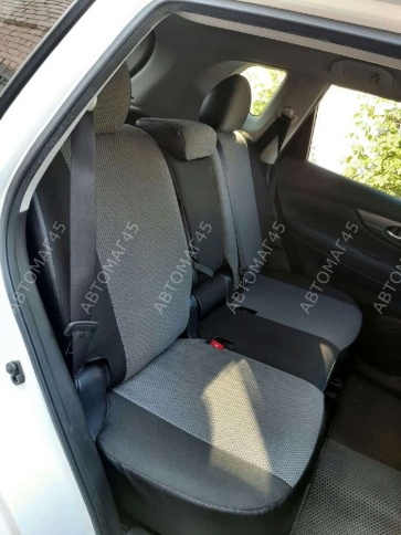 Авточехлы  Nissan X-Trail Ниссан Х-Трейл 2013-2022г кузов T32 жаккард серый Ижевск   фото 10