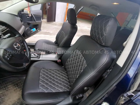 Авточехлы  Mazda 3 Мазда 3 2009-2013г экокожа черная ромб    фото 1