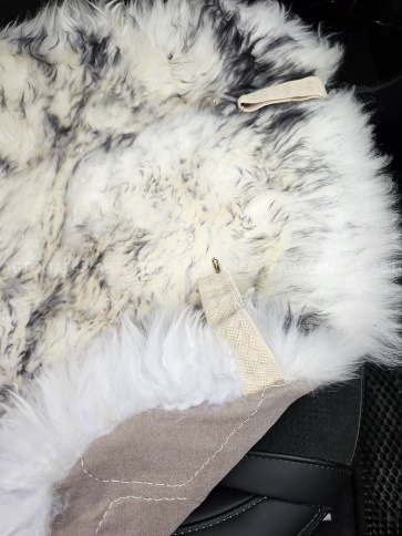 Накидка меховая длинный ворс пепельный 140х55см 2шт    фото 6