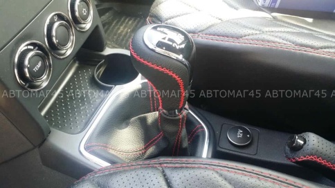 SALMAN Ручка КПП Lada Лада Приора 2 черный лак с красной ниткой в сборе   фото 3