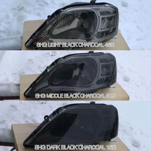 SHG DARK BLACK 20% Пленка для фар светло-черная глянцевая полиуретан-гибрид 0,6м х 1м    фото 3