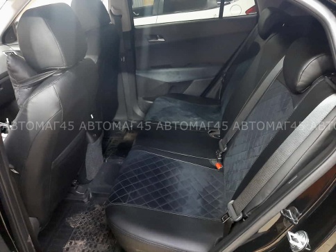 Авточехлы  Hyundai Creta 1 Хендай Крета 1 2015-2021г экокожа алькант черная серая нить ромб г.Ростов фото 4