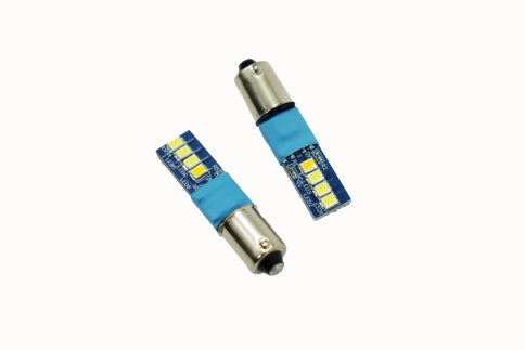 Ruzoom лампа светодиодная LED T4W BA9S 8SMD c цоколем 6000K 950Lm одноконт белая 2шт  фото 3