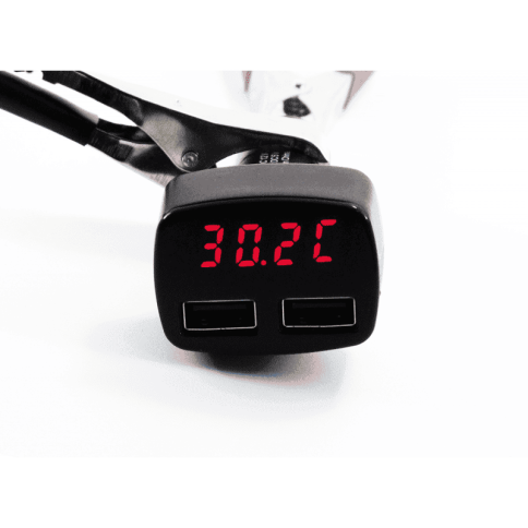 Вымпел  вольтметр в прикуриватель 12-24В 4 в 1 термометр амперметр з/у 2 USB BM-03    фото 6