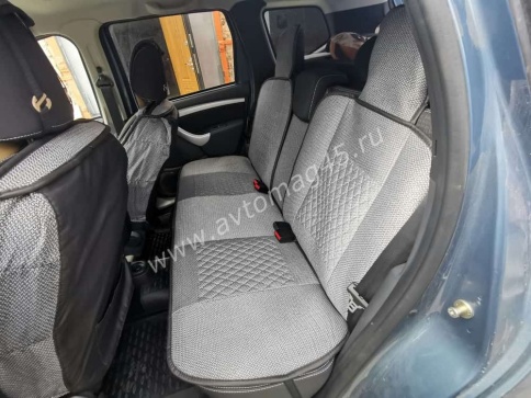 Чехлы  накидки на сиденье лен форма 2Д серый комплект 5шт  фото 6