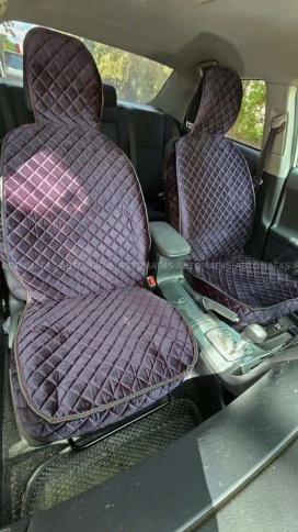 Гелакси  Накидки на сиденье на силиконе велюр черные с красной ниткой 2шт  фото 1