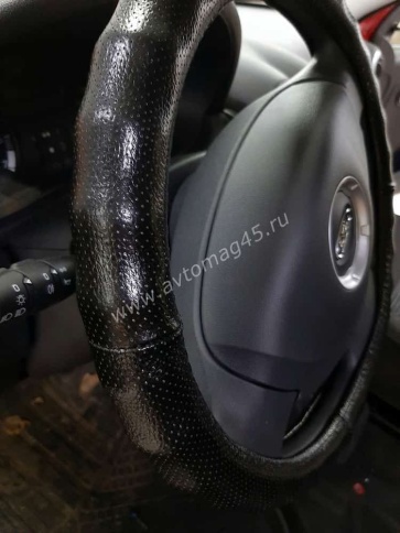 Skyway  оплетка руля кожа черная с перфорацией Real-4 размер M    фото 3