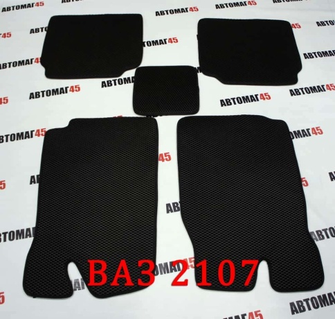 EVA ЭВА  коврики в салон ВАЗ 2101 2107 черные рисунок ромб комплект 5шт    фото 1
