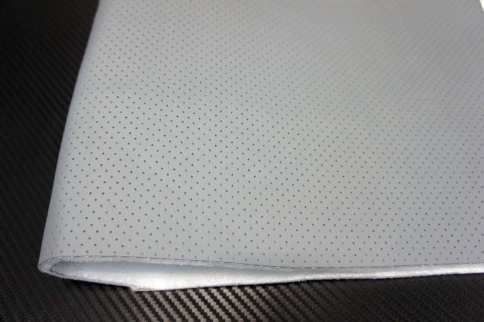 Экокожа на поролоне 5мм светло-серая перфорация 1м х 1,4м    фото 7