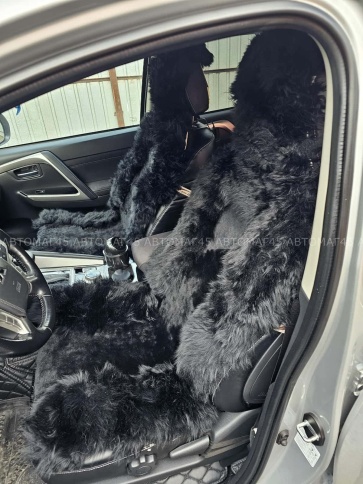 Fentow Накидки  комбинированные черный волк 142x55см комплект на салон 5шт    фото 5