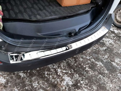 Накладка  на задний бампер Toyota RAV4 XA40 2013-2015г до рестайлинг нержавейка хром 1шт   фото 5