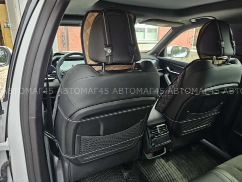 Чехлы  накидки на сиденье лен 2Д черный передние 2шт LEX   фото 5