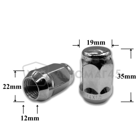 T0705 Гайка колесная иномарки М14*1,5*35 кл.19 конус закр. H-2009 Ford S-Max Land Rover Freelander фото 1