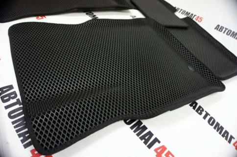 EVA ЭВА 3D коврики в салон Chevrolet Lacetti 2004-2013 г черный рисунок ромб комп 5шт CITY фото 2